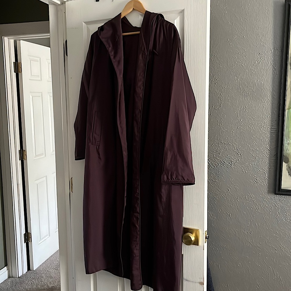 Reversible MYCRA PAC purple hooded rain coat
